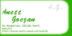 anett goczan business card